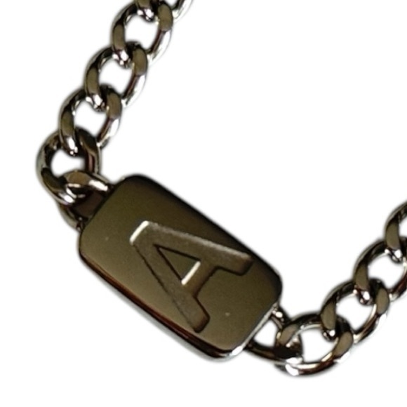 18” Stainless Steel Silver “A” Initial Necklace with 2” extender NEW - Picture 3 of 8